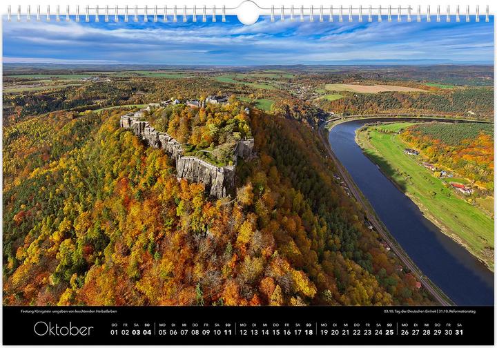 Produktbild Kalender Schsische Schweiz Luftaufnahmen 2026 (45 x 30 cm, Deutsch)