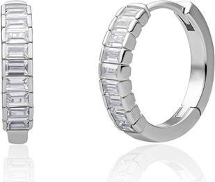 Sparkling Jewels Sparkling Silver Hoop Earrings With Cubic Zirconia Eas23