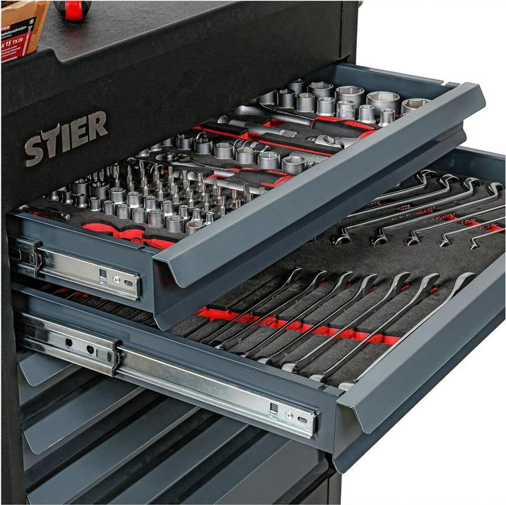 Actual product image Stier Chariot d'atelier Premium vide avec couvercle en plastique