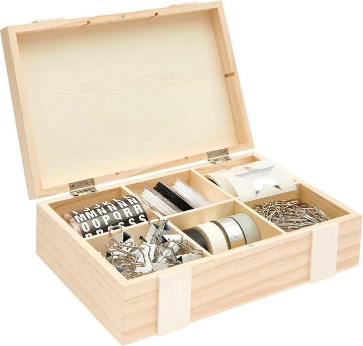 Image du produit Rico Design Caisse en bois / boîte de rangement à 6 compartiments