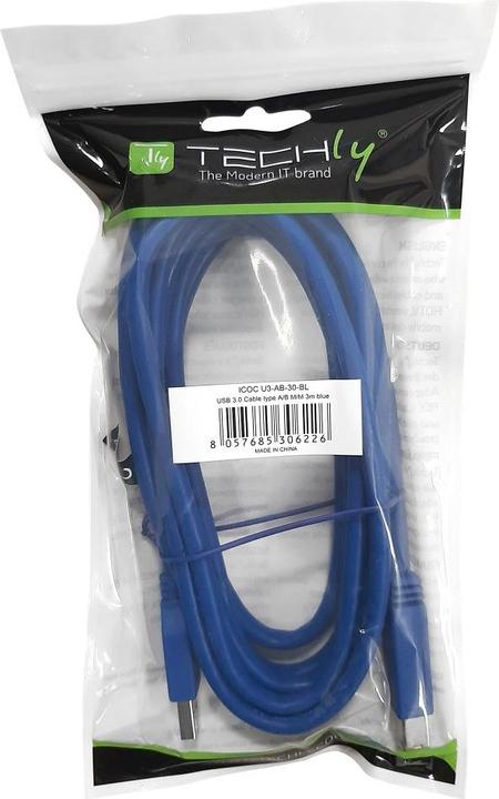 Produktbild Techly USB3.0 Kabel Stecker Typ A/Stecker Typ B (3 m, USB 3.0)