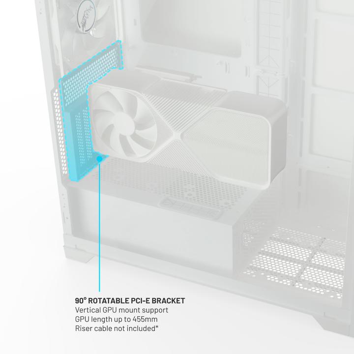 Actual product image Valkyrie VK02 LCD White (Mini-ITX, ATX, ITX, mATX)