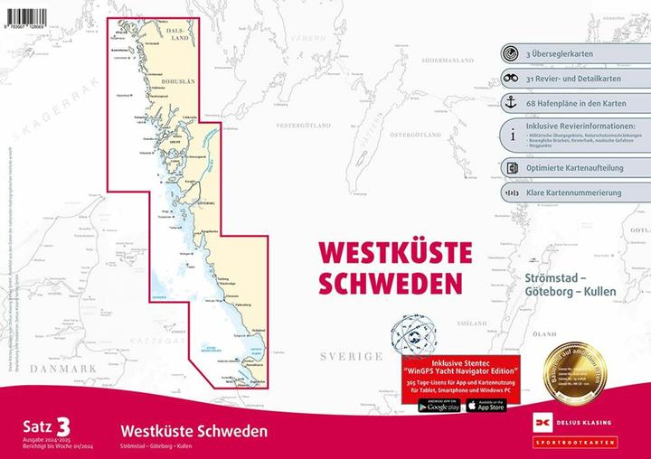 Produktbild Sportbootkarten Satz 3: Westküste Schweden (Ausgabe 2024/2025)