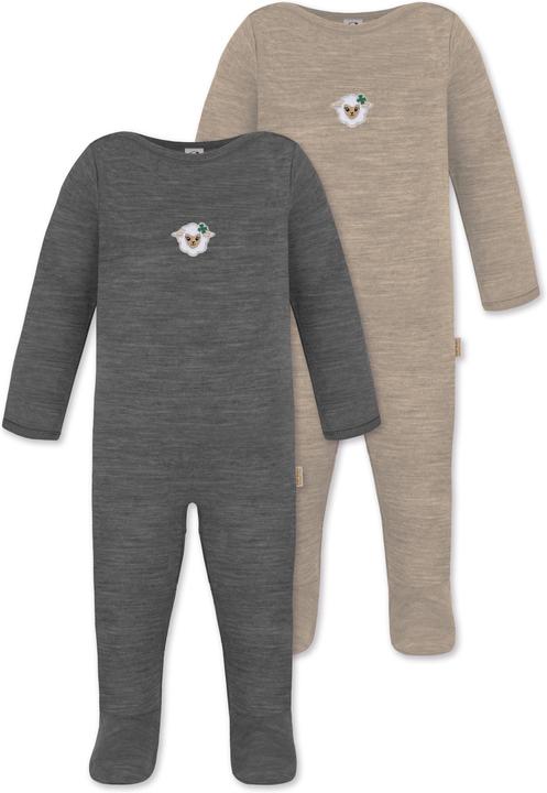 Normani 2er Pack MERINO Baby Merino Strampler „Levin" - 9413