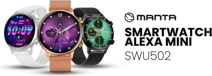 Actual product image Manta Smartwatch damski Alexa Mini biały (39 mm)