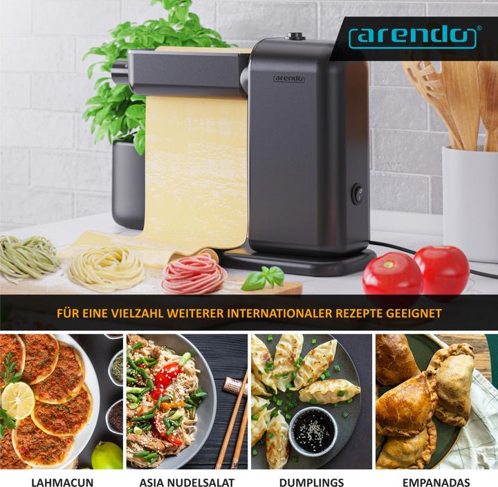 Actual product image Arendo Elektrische Nudelmaschine, Pasta Maker, 5 Stärken, 120 W, Nudelwalze und 2x Pasta-Schneideinsätze