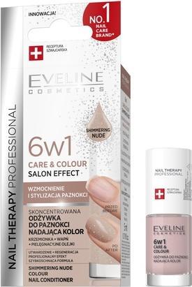 Produktbild Eveline Nail Therapy 6w1 Care & Colour skoncentrowana odżywka do paznokci Shimmering Nude 5ml (5 ml)