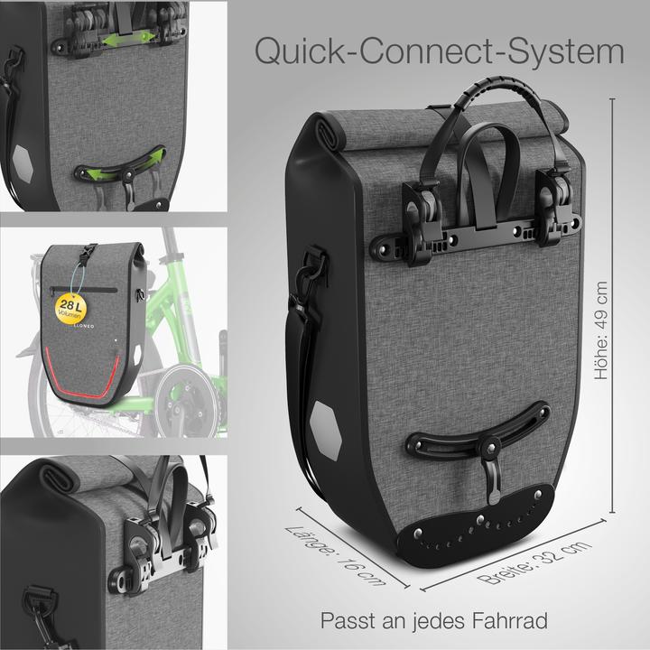 Actual product image Eloneo Bicycle bag for laptop (28 l, Luggage carrier bag)