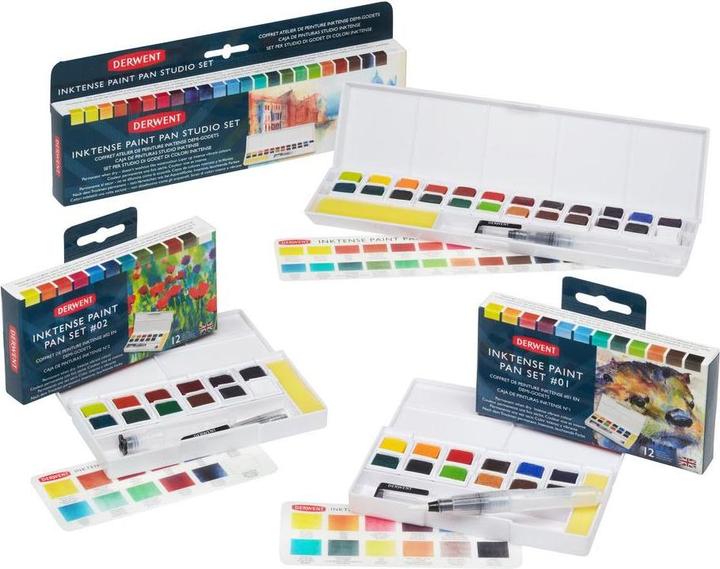 Actual product image Derwent Inktense Paint 24 Pan Palette (603054) (White)