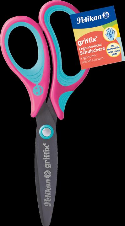 Productafbeelding Pelikan griffix schoolschaar, rond, roze, voor rechtshandigen (14 cm)