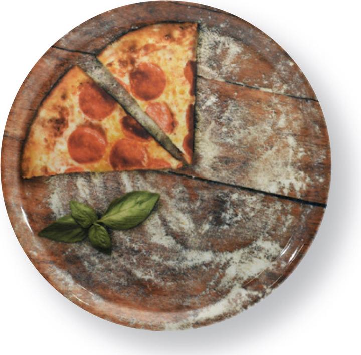 Saturnia Assiette à pizza en porcelaine, 33 cm, motif SLICE (1 x, 33 cm)