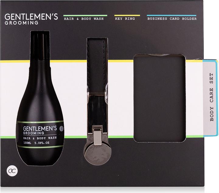 Accentra Badeset GENTLEMEN'S GROOMING in Geschenkbox, inkl. 150ml Hair- & Bodywash, Visitenkartenetui, Schlüs (Manicure set)