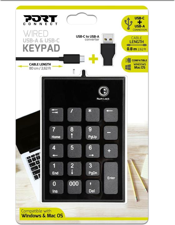 Immagine prodotto Port Designs 900801 Tastiera numerica Notebook USB (Tastierino numerico, Cablato)
