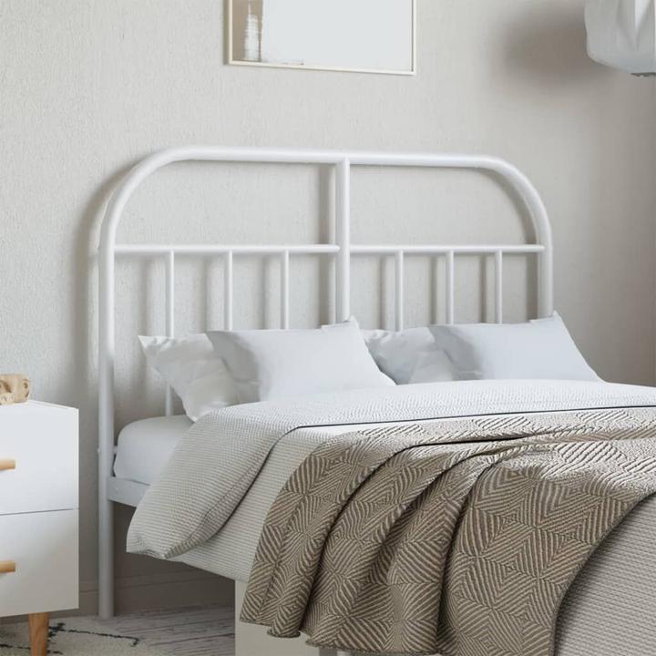 Immagine prodotto VidaXL Kopfteil Metall Weiss 120 cm, Farbe: Weiss (125 x 3 x 100 cm)