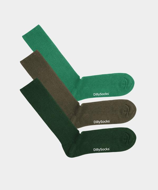 Immagine prodotto DillySocks Verde a coste (confezione da 3) (confezione da 3, 36 - 40)