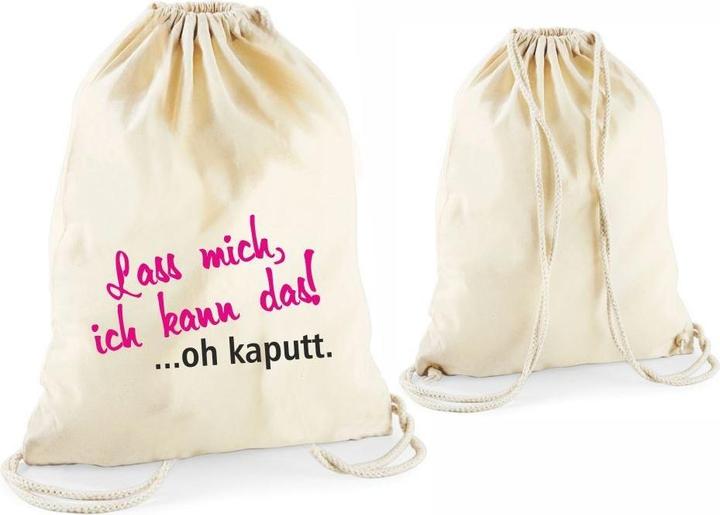 4you Design Statement-Turnbeutel "Lass mich, ich kann das!?oh kaputt." natur"
