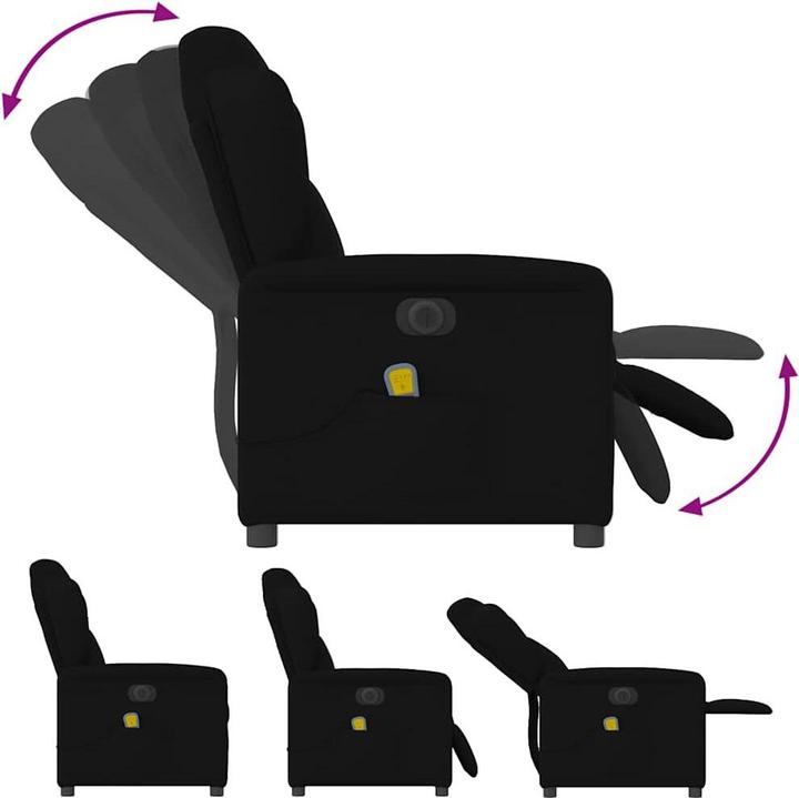 Image du produit VidaXL Fauteuil de massage électrique noir tissu