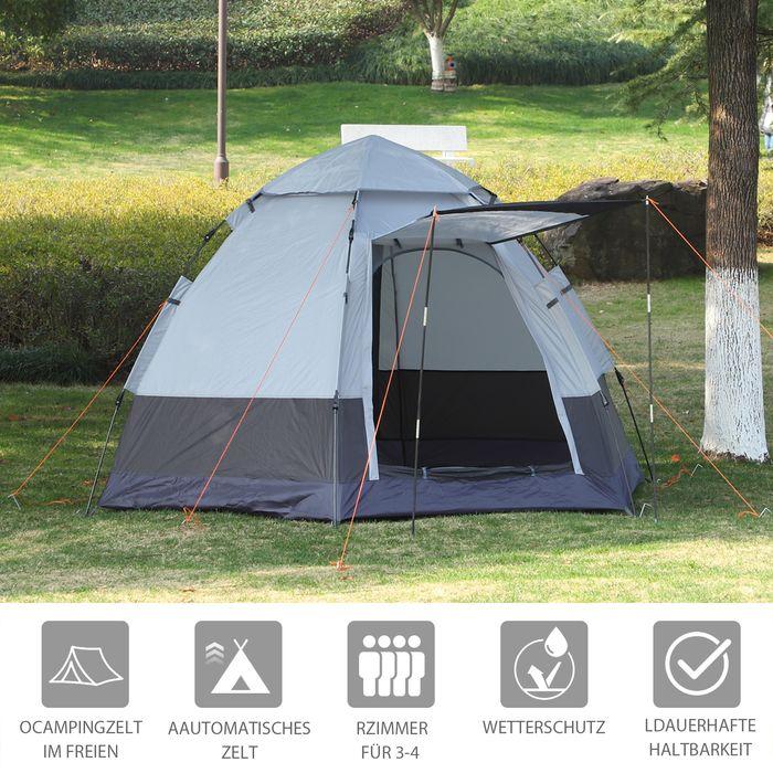 Actual product image Swisshandel24 Camping tent 3-4 person tent family tent dome tent 210T PU 3000mm easy setup steel gla (Dome tent, 4 persons)