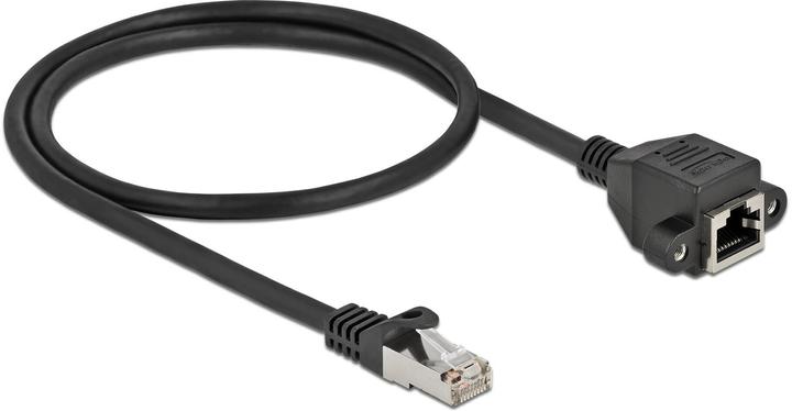Actual product image Delock Network extension cable S/FTP RJ45 male to RJ45 female Cat.6A 50 cm black (S/FTP, CAT6a, 0.50 m)