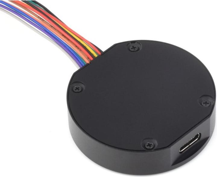 Actual product image WaveShare RP2040 1.28inch touch LCD display round with aluminium housing