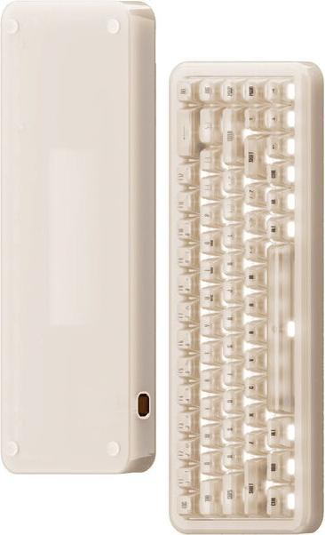 Actual product image Akko YU01 Antique Jade Gaming Keyboard, RGB - 65%, V3 Piano Pro Switches (ISO) (US, Cable, Wireless)