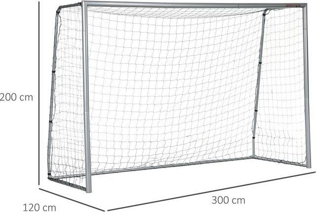 Actual product image Swisshandel24 Fussballtor mit PE-Netzgewebe, Fussball-Tor für Kinder und Erwachsene, Stahl, Grau