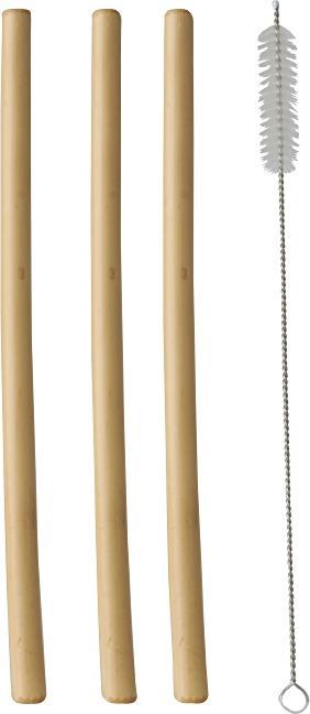 Papstar Bamboo drinking straw "pure", 230 mm, natural (12 x)