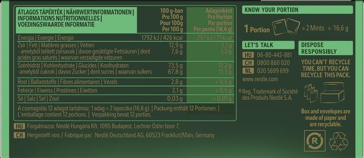 Nutritional values and ingredients After Eight Dark Chocolate and Mint Thins (200 g)
