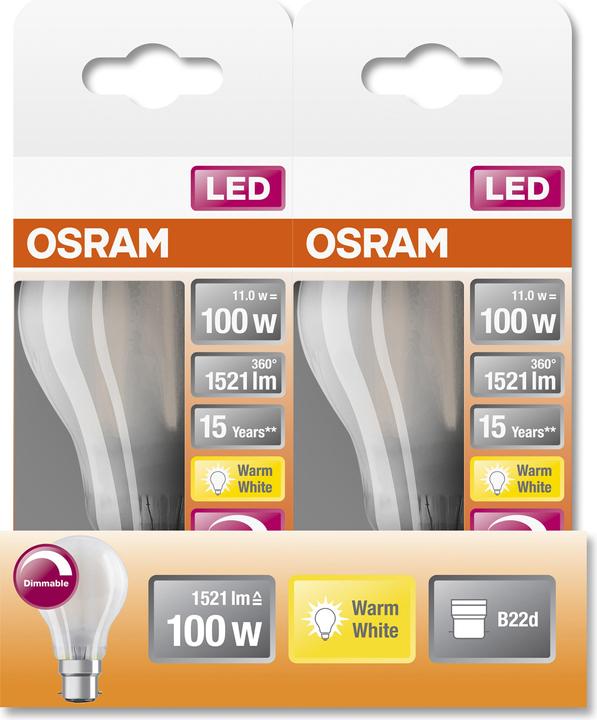 Produktbild Osram Led Retrofit Classic A (B22d, 12 W, 1521 lm, 1 x, D)