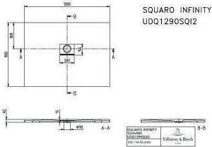Actual product image Villeroy & Boch V&B Shower tray SQUARO INFINITY R-corner1200x900x40mm stone white