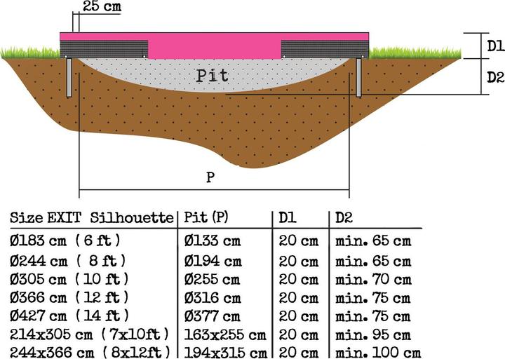 Image du produit Exit Silhouette Ground Rect avec filet de sécurité (273 cm)