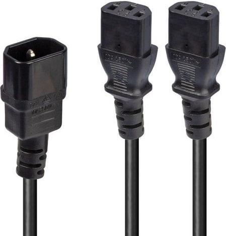 Produktbild Lindy 2m IEC C14 auf 2x IEC C13 Y-Netzkabel (2 m)