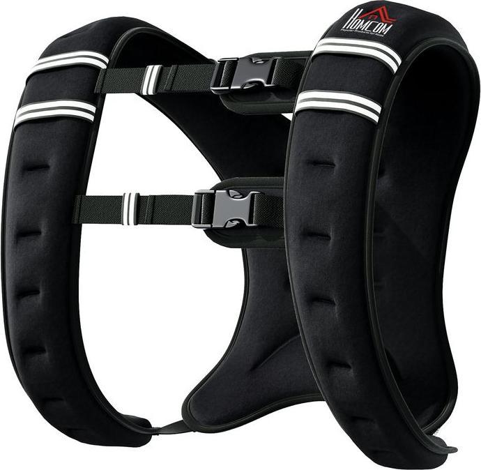 Swisshandel24 Gilet de musculation Weight Vest 10 kg ajustable Tissu Oxford Sable métallique Noir 40 x 35 (1 x 10 kg)