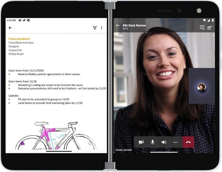 Image du produit Microsoft Surface Duo (128 Go, Glacier, 8.10", Double SIM, 11 Mpx, 4G)