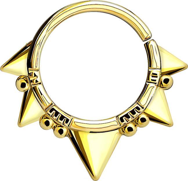 Produktbild Star Piercing Septum Ring fünf dreiecke 14k vergoldet (Messing)