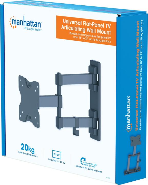 Produktbild Manhattan Universal TV-Wandhalterung, neig- und schwenkbar (Wand, 27.01", 20 kg)