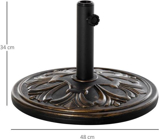 Produktbild Swisshandel24 Sonnenschirmständer 13 kg Ø35/Ø38/Ø48mm Kunststoff + Zement Antik Bronze Ø48 x 34 cm