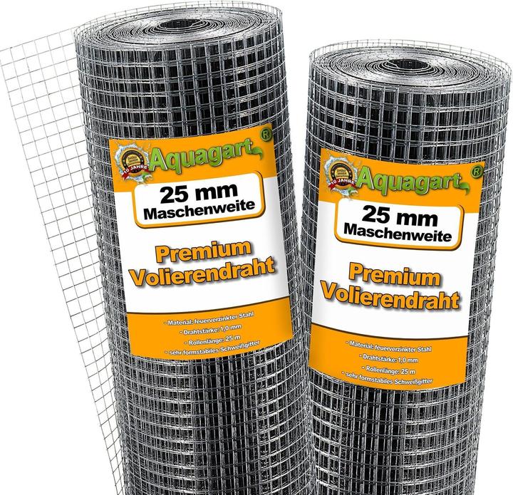 Actual product image Aquagart 200m x 1m Volierendraht Drahtgitter Schweissgitter Drahtgeflecht Drahtzaun