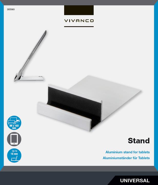 Image du produit Vivanco Tabtool Support universel en aluminium pour tablettes Internet et