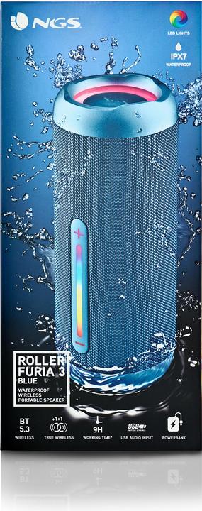 Immagine prodotto NGS Enceinte Nomade Bluetooth Roller Furia 3 (Bleu) (9 h, Batteria ricaricabile)