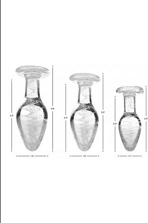 Actual product image XR Brands GlowInTheDark GlassAnalplug Small