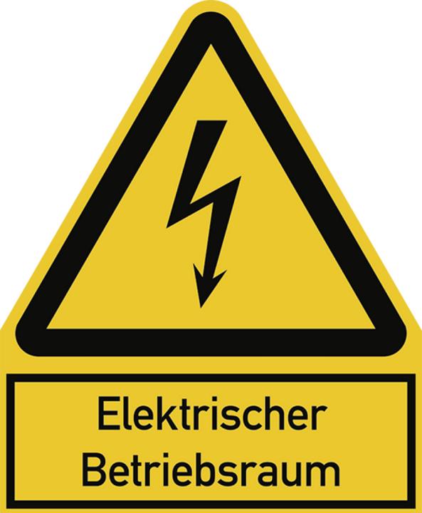 Immagine prodotto Moravia Cartello di avvertimento Area di funzionamento elettrica Pellicola, 200x244 mm
