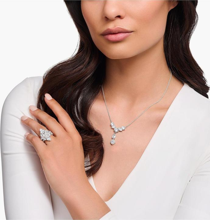 Produktbild Thomas Sabo Halskette im Y-Stil mit sieben weissen Steinen Silber (Silber, 40 - 45 cm)