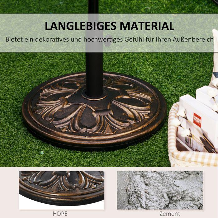Produktbild Swisshandel24 Sonnenschirmständer 13 kg Ø35/Ø38/Ø48mm Kunststoff + Zement Antik Bronze Ø48 x 34 cm