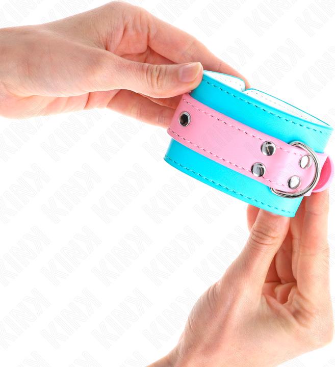 Actual product image Kink Wrist cuffs blue/pink adjustable 16-28 CM X 5 CM