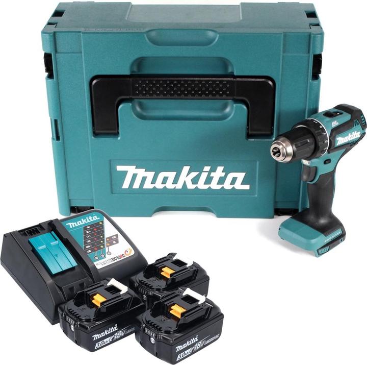 Immagine prodotto Makita Trapano-avvitatore DDF485RF3J 18V 50Nm 3x3,0Ah MAKPAC (Batteria ricaricabile)