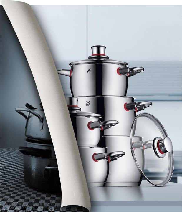Produktbild WMF Topfset Induktion Kochtopfset 4tlg Glasdeckel QualityOne Edelstahl (16 cm, Pfannenset + Topfset, Edelstahl)