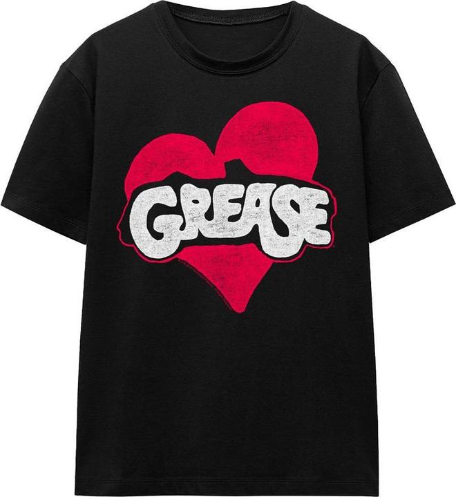 Actual product image Grease Unisex Adult Heart T-Shirt (XL)