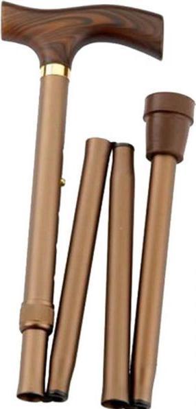 Gastrock Folding stick with hardwood handle bronze