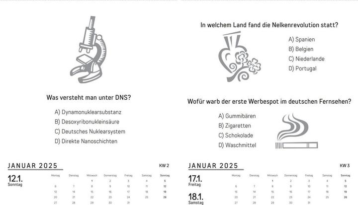 Produktbild Quizkalender 2025 (Harter Einband, Deutsch)